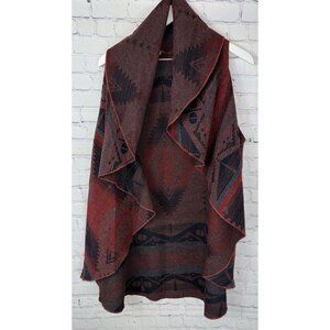 SOFT SURROUNDINGS Aztec Southwest Multi Sleeveless Open Cardigan Vest Small/Med